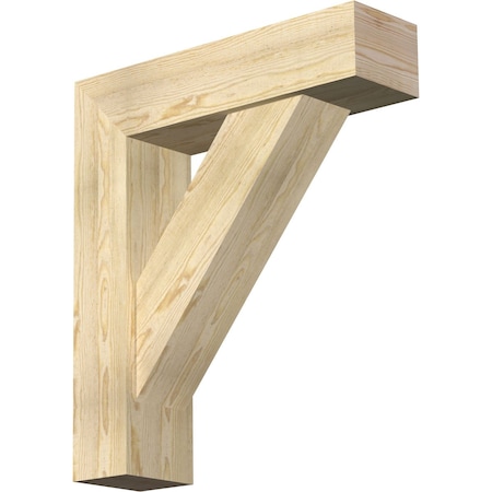 Ekena Millwork Traditional Block Rough Sawn Bracket w/ Offset Brace, Douglas Fir, 8"W x 30"D x 34"H BKT0806X30X34TRA05RDF